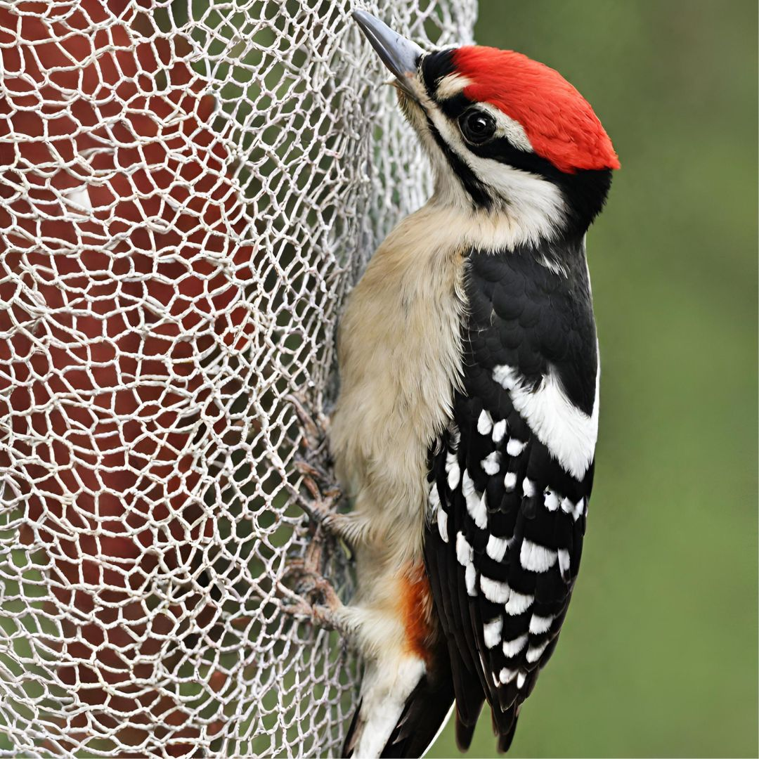 A person using a physical barrier to prevent woodpeckers from pecking