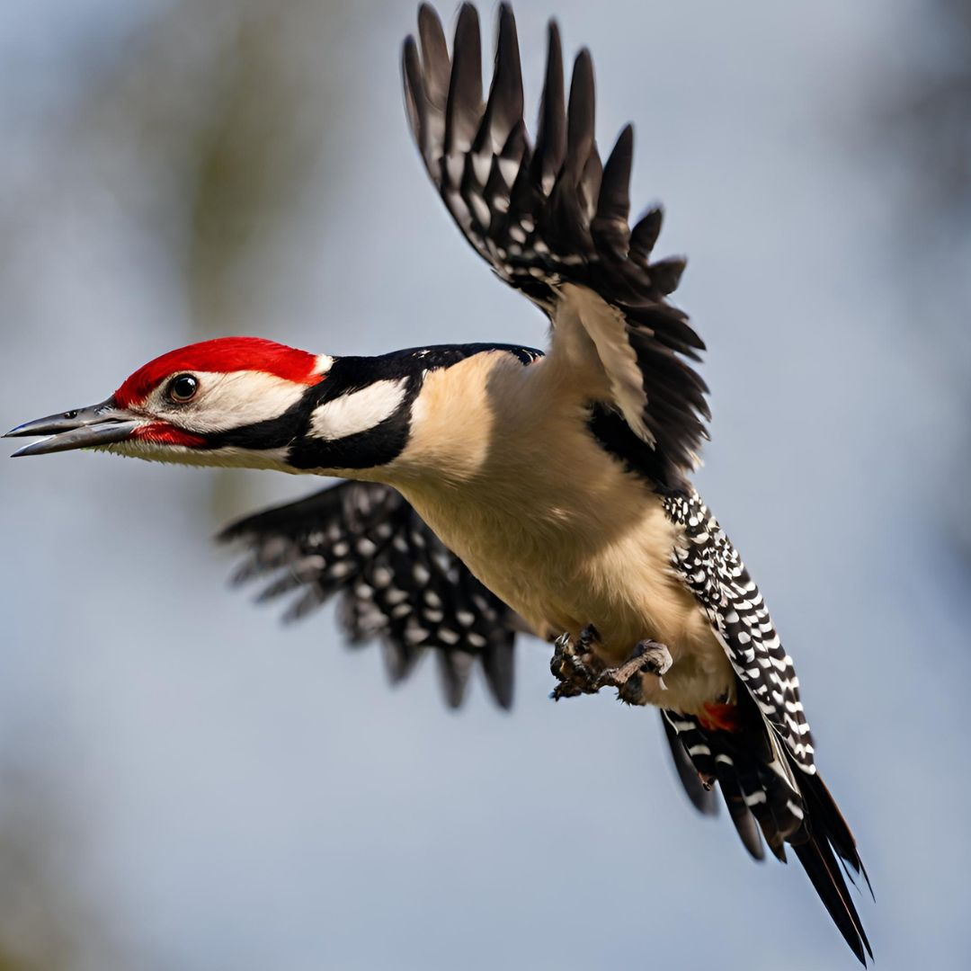 Woodpecker flying